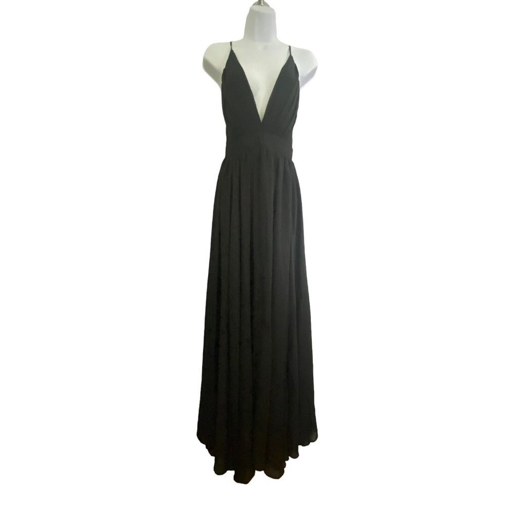 Meghan Los Angeles Womens Enchanted Garden Maxi Dress Black Size XL‎ Extra Large - Picture 2 of 10